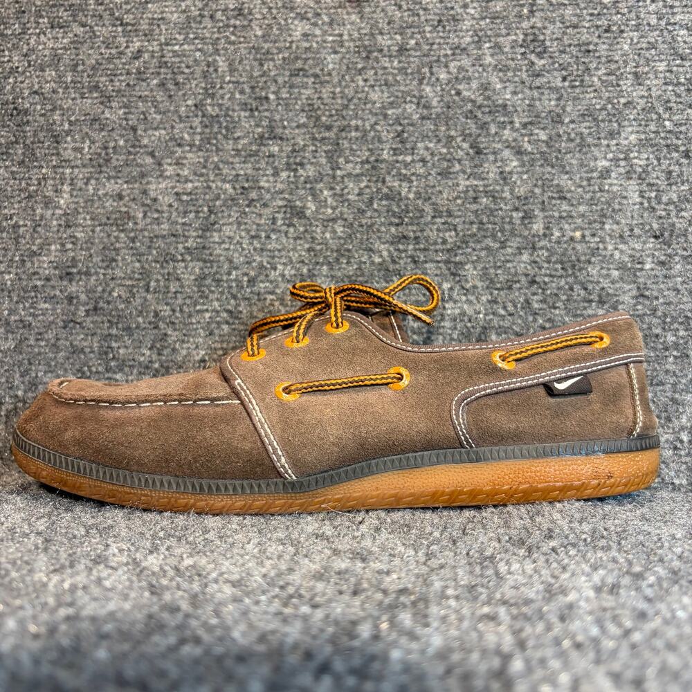 Nike Mens 9.5 Brown Suede Leather Boat Shoes Casual Deck Loafers Sneakers